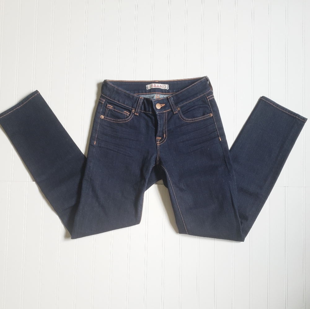 J BRAND Scarlett skinny cropped dark wash jeans